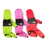 Dog Waterproof Raincoats Lightweight Hood Poncho Jacket with Reflective Strap
