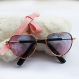 Pet Sunglasses Heart Metal Frame Retro Sunglasses For Dog Cat