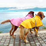 Dog Raincoat Adjustable Pet Water Proof Jacket Poncho Hoodies with Strip Reflective