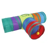 Cat Rainbow Tunnel For Indoor Cats With Play Ball And Peek Holes Toy