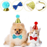 Pet Birthday Adjustable Hat and Bow Tie Set