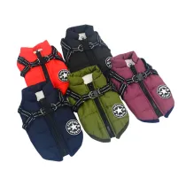 Dog Winter Coat Waterproof Pet Snow Jacket Puffer Vest with Adjustable Harness