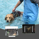 Dog Lifesaver Camouflage Vests with Rescue Handle Safety Swimsuit Preserver for Swimming