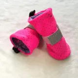 Pet Dog Boots Mesh Ventilation Shoes 4PCS with Reflective Strips Rugged Anti-Slip Sole