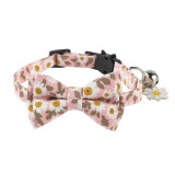 Flowers Bowknot Bell Double Bow Removable Safety Clasp Pet Supplies Cat Collar