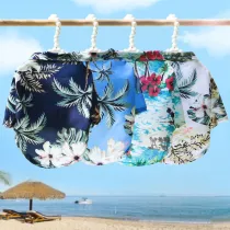 Pet Cool Island Coconut Tree Shirt Dog Beach Style Cat Summer Breathable Apparel Clothes