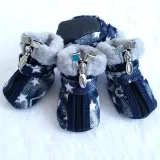 Dog Shoes Boots Paw Protectors Fleece Warm Snow Booties