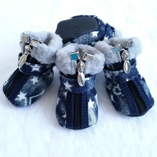 Dog Shoes Boots Paw Protectors Fleece Warm Snow Booties