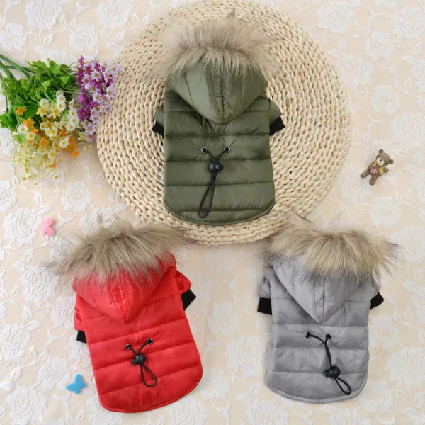 Dog Warm Winter Jacket Hoodie Coats Windproof Snowsuit Cat Clothing