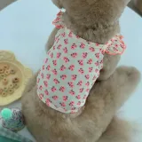 Pet T-Shirts Dog Cat Printed Clothes Flowers Print Summer Dress