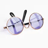 Pet Sunglasses Round Metal Frame With Anti-Slip Strap For Dog Cat