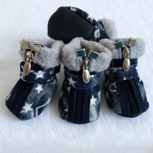 Dog Shoes Boots Paw Protectors Fleece Warm Snow Booties