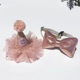 Pet Birthday Adjustable Lace Hat and Bow Tie Set