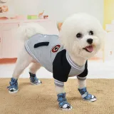 Pet Dog Puppy Nonslip Canvas Stars Sport Shoes Sneaker Boots Rubber Sole