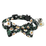 Flowers Bowknot Bell Double Bow Removable Safety Clasp Pet Supplies Cat Collar
