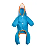 Dog Raincoats Hood Poncho Reflective Strap Pocket Jacket with Leash Hole