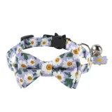 Flowers Bowknot Bell Double Bow Removable Safety Clasp Pet Supplies Cat Collar