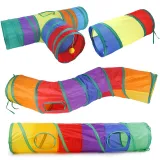 Cat Rainbow Tunnel For Indoor Cats With Play Ball And Peek Holes Toy