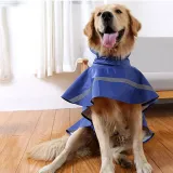 Dog Raincoat Adjustable Pet Water Proof Jacket Poncho Hoodies with Strip Reflective