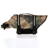 Dog Lifesaver Camouflage Vests with Rescue Handle Safety Swimsuit Preserver for Swimming
