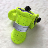 Pet Dog Boots Mesh Ventilation Shoes 4PCS with Reflective Strips Rugged Anti-Slip Sole