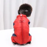 Pet Waterproof and Cold-Proof Four-Legged Cotton Clothing for Dog and Cat Winter Warm Coat With Reflective Strap