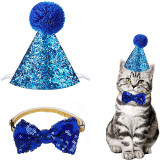 Pet Birthday Adjustable Hat and Bow Tie Set