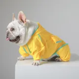 Dog Raincoats Yellow Dinosaur Hooded Waterproof Jumpsuit Rain Poncho