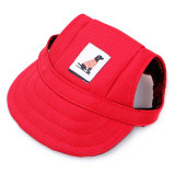 Pet Baseball Cap Sport Hat Outdoor Sunbonnet with Ear Holes and Adjustable Neck Strap