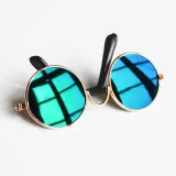 Pet Flash Sunglasses Round Metal Frame With Anti-Slip Strap For Dog Cat