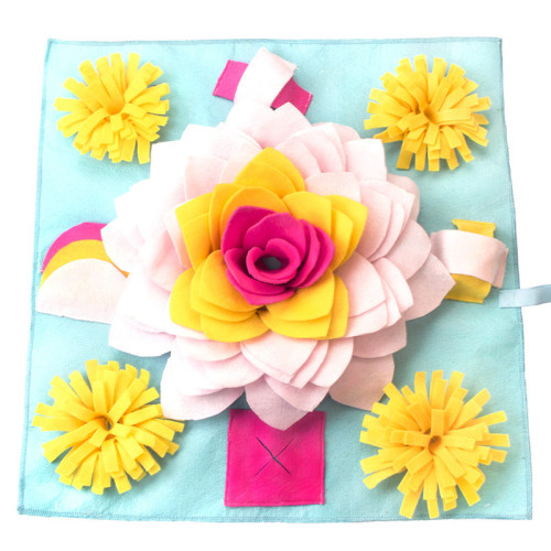 Flower Pet Foraging Training Blanket With Removable Stitching Pattern