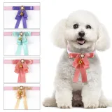 Ribbon Bowknot Bell Double Bow Removable Safety Clasp Pet Supplies Cat Collar