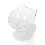 Neck Protector Cat Bowl Non-Slip Transparent Single Bowl Plastic Food Bowl
