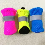 Pet Dog Boots Mesh Ventilation Shoes 4PCS with Reflective Strips Rugged Anti-Slip Sole