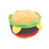 Food Hamburger Fries Pizza Puppy Squeaky Chew Plush Dog Toys