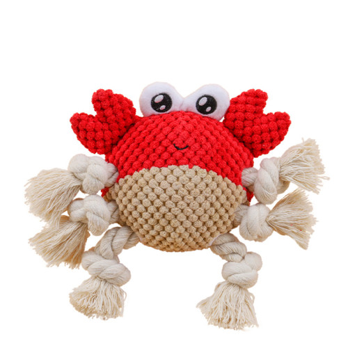 Crab Knit Rubber Vocalation Interactive Molar Dog Toy
