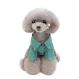 Green Dog Clothes Autumn And Winter Clothes New Small Puppies Color Denim Clothes