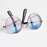Pet Sunglasses Round Metal Frame With Anti-Slip Strap For Dog Cat