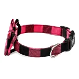 Christmas Plaids Bowknot Double Bow Removable Safety Clasp Pet Supplies Cat Dog Collar