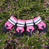 Dog Boots Ventilation Meshes Shoes 4PCS with Reflective Strips Rugged Anti-Slip Sole