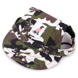 Pet Baseball Cap Sport Hat Outdoor Sunbonnet with Ear Holes and Adjustable Neck Strap