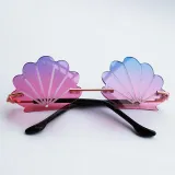 Pet Sunglasses Shell Shape Metal Frameless Glasses For Dog Cat