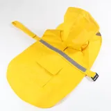 Dog Raincoat Adjustable Pet Water Proof Jacket Poncho Hoodies with Strip Reflective