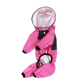 Dog Waterproof Raincoats Lightweight Hood Poncho Jacket with Reflective Strap