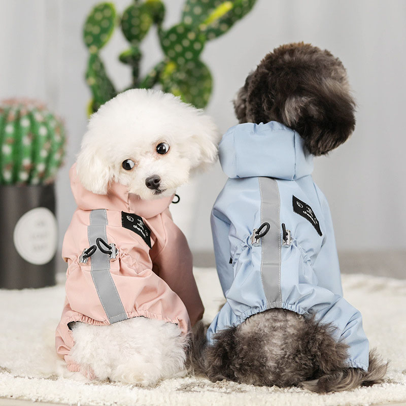 Pet Dog Clothing Rain-Proof Breathable Reflective Four-Legged Raincoat