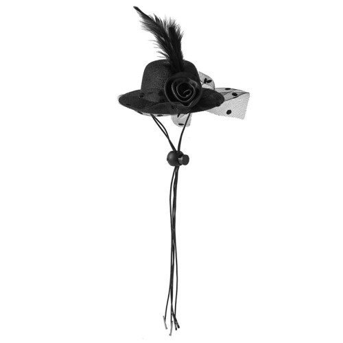 Pet Hats feather Accessories with Adjustable Elastic Strap For Costume
