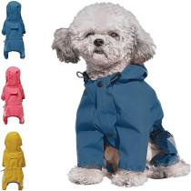 Waterproof Puppy Dog Raincoats with Reflective Strap Jacket with Leash Hole
