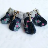 Dog Shoes Boots Paw Protectors Fleece Warm Snow Booties
