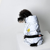 Dog Raincoats Full Body Noctilucence Hooded Waterproof with Reflective Strap Jacket