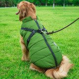 Dog Winter Coat Waterproof Pet Snow Jacket Puffer Vest with Adjustable Harness